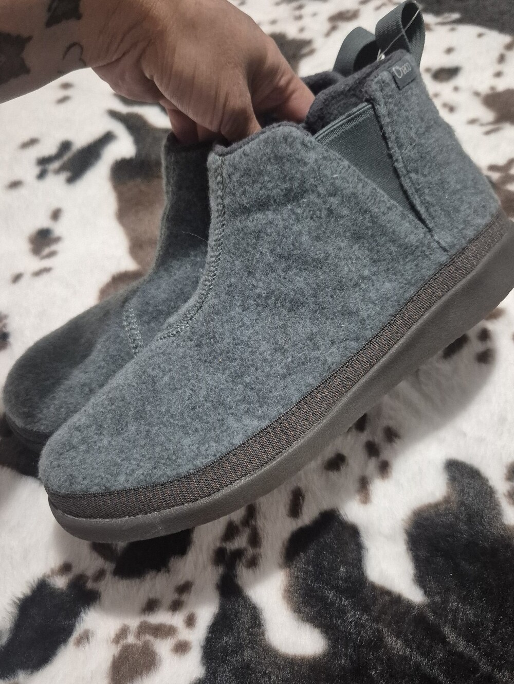 Chaco Gray Wool Chelsea Boot - Comfort Slip-On Bootie :9 - Picture 4 of 13